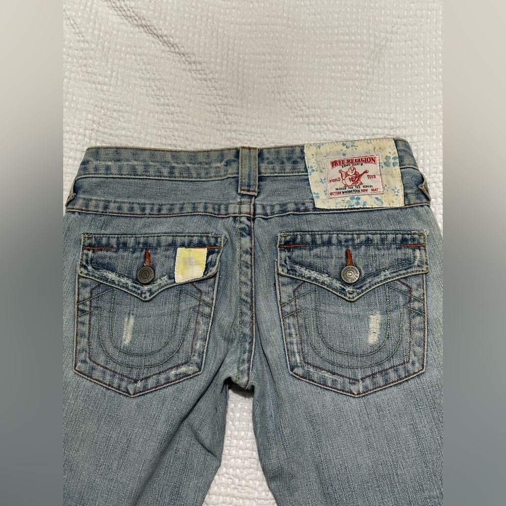 Vintage low rise True religion Woodstock world tour patchwork flared denim jeans - Picture 6 of 6